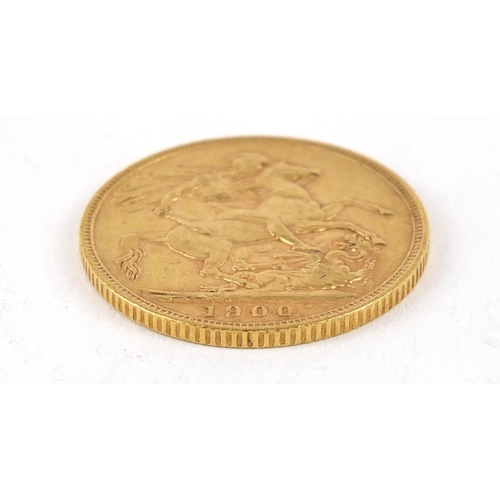 354 - Queen Victoria 1900 gold sovereign - this lot is sold without buyer’s premium, the hammer price is t... 