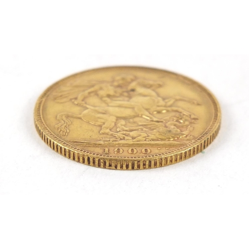 358 - Queen Victoria 1900 gold sovereign - this lot is sold without buyer’s premium, the hammer price is t... 
