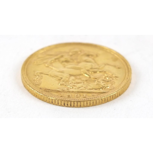 386 - Queen Victoria 1901 gold sovereign, Melbourne mint - this lot is sold without buyer’s premium, the h... 