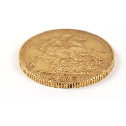 388 - Queen Victoria 1897 gold sovereign, Sydney mint - this lot is sold without buyer’s premium, the hamm... 