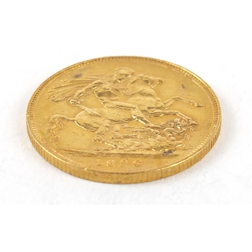 336 - Queen Victoria 1896 gold sovereign - this lot is sold without buyer’s premium, the hammer price is t... 