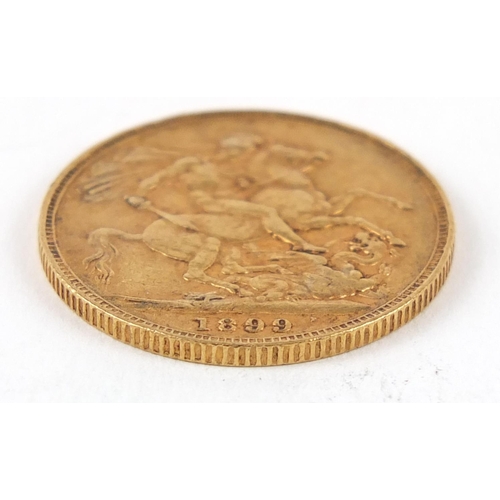 343 - Queen Victoria 1899 gold sovereign - this lot is sold without buyer’s premium, the hammer price is t... 
