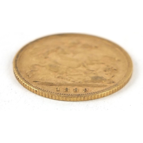 379 - Queen Victoria 1899 gold half sovereign - this lot is sold without buyer’s premium, the hammer price... 