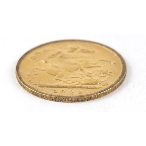 337 - Queen Victoria 1900 gold half sovereign - this lot is sold without buyer’s premium, the hammer price... 