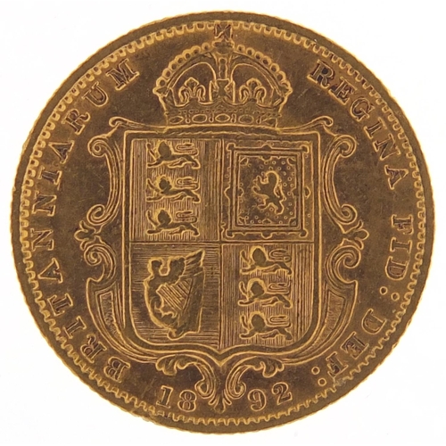 452 - Queen Victoria Jubilee Head 1892 gold half sovereign - this lot is sold without buyer’s premium, the... 