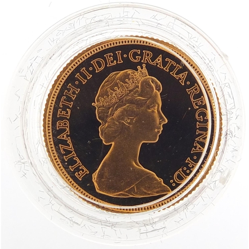 430 - Elizabeth II 1982 gold proof sovereign with fitted case and certificate - this lot is sold without b... 