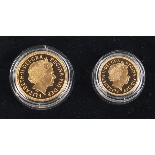 475 - United Kingdom 2004 gold proof four coin sovereign collection with box and certificate numbered 0364... 