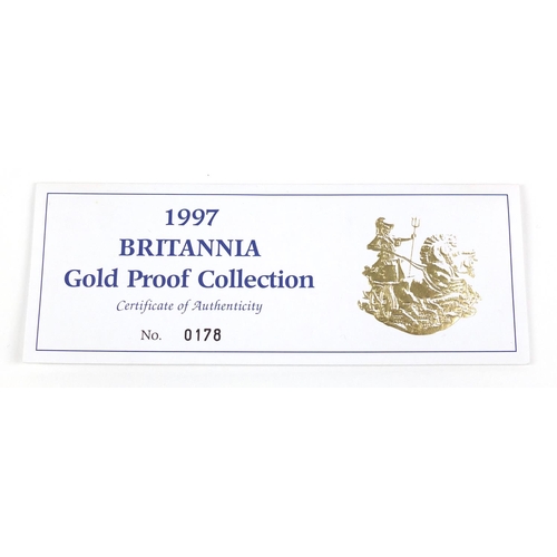 305 - Elizabeth II 1997 Britannia gold proof collection with box and certificate numbered 0178, comprising... 