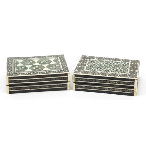 441 - Pair of 19th century Anglo-Indian sadeli boxes, each 5.5cm wide