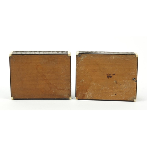 441 - Pair of 19th century Anglo-Indian sadeli boxes, each 5.5cm wide