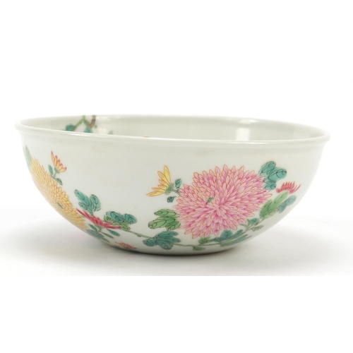 31 - Good Chinese porcelain bowl finely hand painted with blossoming flowers, six figure character marks ... 