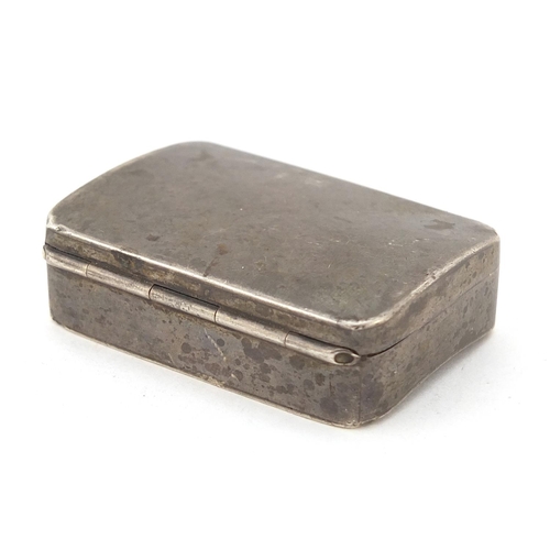 610 - Clark & Sewell, Edward VII rectangular silver snuff box with hinged lid, Birmingham 1909, 5cm wide, ... 