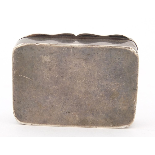 610 - Clark & Sewell, Edward VII rectangular silver snuff box with hinged lid, Birmingham 1909, 5cm wide, ... 