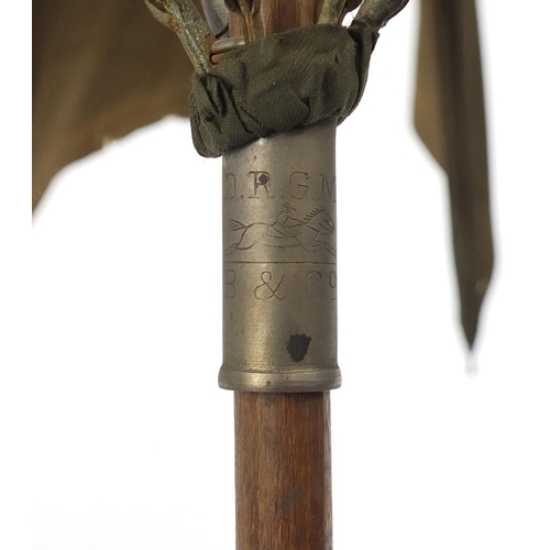 391 - 19th/20th century century silk parasol with carved wood handle in the form of a bird with horn beak ... 