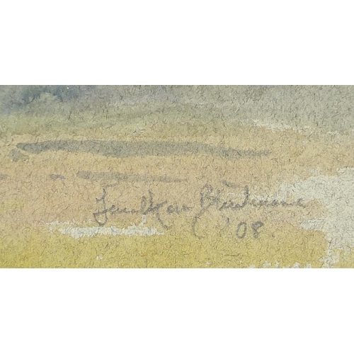 953 - Faulkner Blackmore '08- Mountain landscape, early 20th century watercolour, framed, 30cm x 22cm excl... 