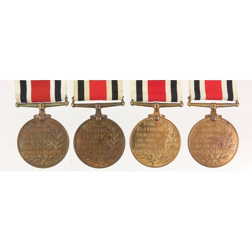 697 - Four George VI Special Constabulary Service medals, one with Long Service 1953 bar, awarded to WILLI... 