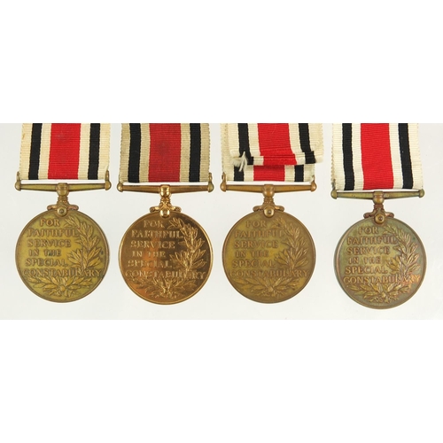 806 - Four George V Special Constabulary Service medals awarded to FRANK PALMER, ALFRED LAWRENCE, CHARLES ... 