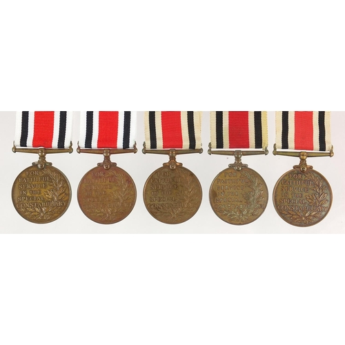 800 - Four George V Special Constabulary Service medals awarded to JOHN WILLS, HERBERT H WHALE, FRED U BLY... 