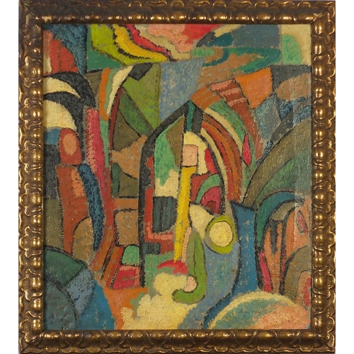 146 - Abstract composition, Continental school oil on canvas, framed, 52cm x 46cm excluding the frame