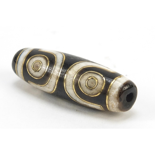 446 - Tibetan hardstone bead, 3.5cm wide