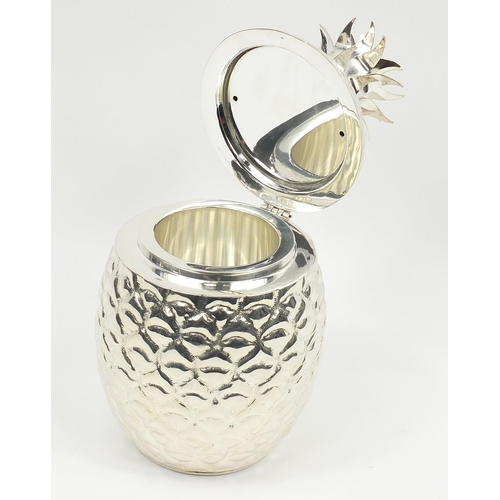 517 - Art Deco design silver plated ice bucket in the form of a pineapple, 34cm high