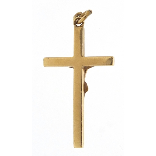 1143 - 9ct gold crucifix pendant, 2.8cm high, 1.9g