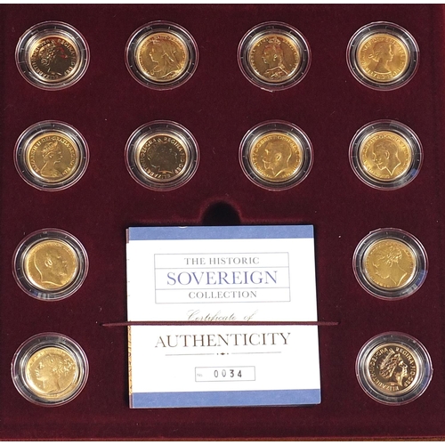 151 - The Historic Sovereign Collection, comprising twelve sovereigns, Queen Victoria to Queen Elizabeth I... 