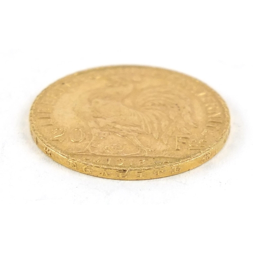 155 - French 1913 gold twenty francs, 6.4g - this lot is sold without buyer’s premium, the hammer price is... 