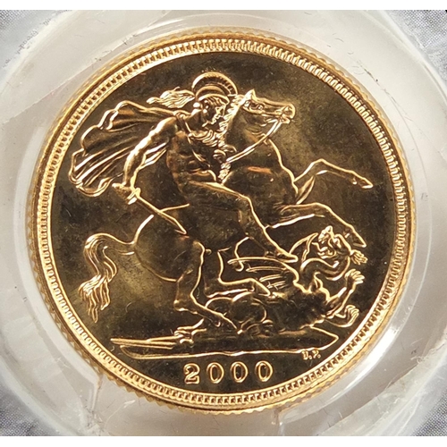 157 - Elizabeth II 2000 gold bullion sovereign in original packaging - this lot is sold without buyer’s pr... 