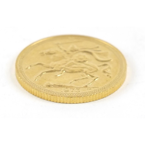 162 - Isle of Man Elizabeth II 1973 gold sovereign - this lot is sold without buyer’s premium, the hammer ... 