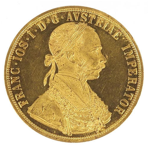 180 - Austrian 1915 gold four ducat, 13.9g - this lot is sold without buyer’s premium, the hammer price is... 