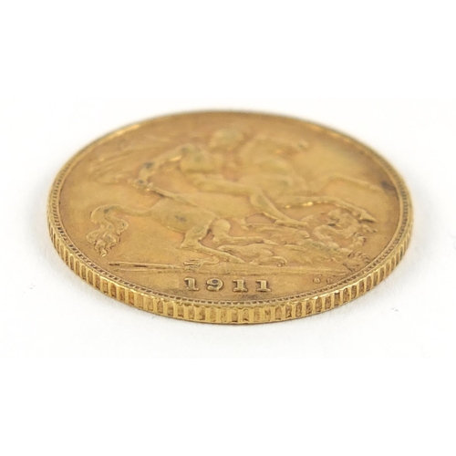 181 - George V 1911 gold half sovereign - this lot is sold without buyer’s premium, the hammer price is th... 