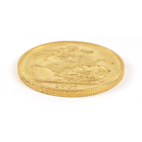 200 - Queen Victoria Jubilee Head 1887 gold double sovereign - this lot is sold without buyer’s premium, t... 