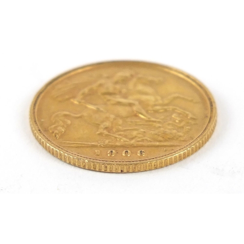 205 - Edward VII 1906 gold half sovereign - this lot is sold without buyer’s premium, the hammer price is ... 