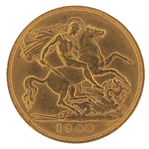 211 - Edward VII 1908 gold half sovereign - this lot is sold without buyer’s premium, the hammer price is ... 