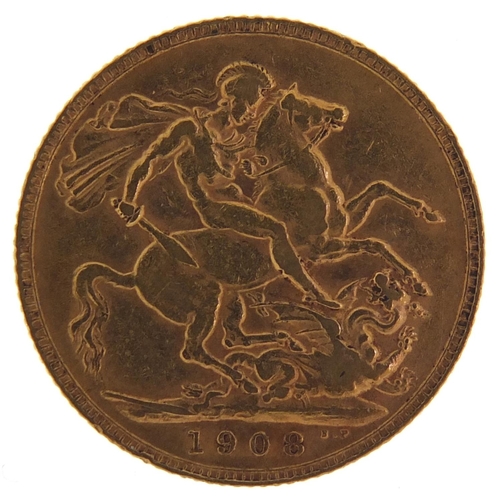 213 - Edward VII 1908 gold sovereign - this lot is sold without buyer’s premium, the hammer price is the p... 