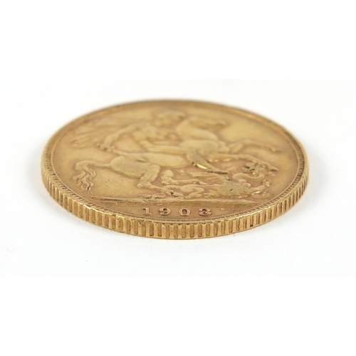 213 - Edward VII 1908 gold sovereign - this lot is sold without buyer’s premium, the hammer price is the p... 