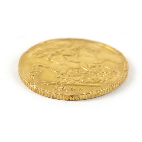 215 - Edward VII 1908 gold half sovereign - this lot is sold without buyer’s premium, the hammer price is ... 