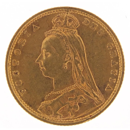 217 - Queen Victoria Jubilee Head 1892 shield back gold half sovereign - this lot is sold without buyer’s ... 