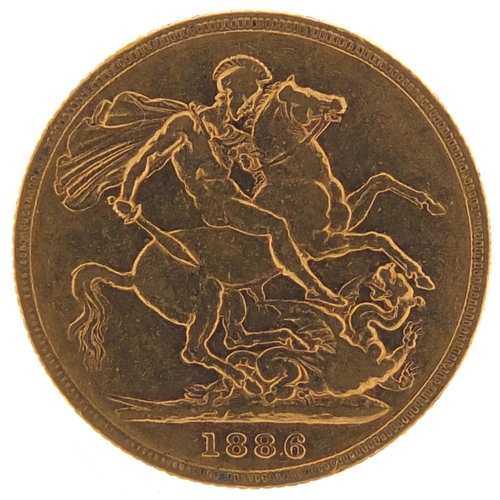 218 - Victoria Young Head 1886 gold sovereign, Sydney mint - this lot is sold without buyer’s premium, the... 