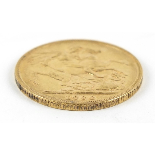 218 - Victoria Young Head 1886 gold sovereign, Sydney mint - this lot is sold without buyer’s premium, the... 