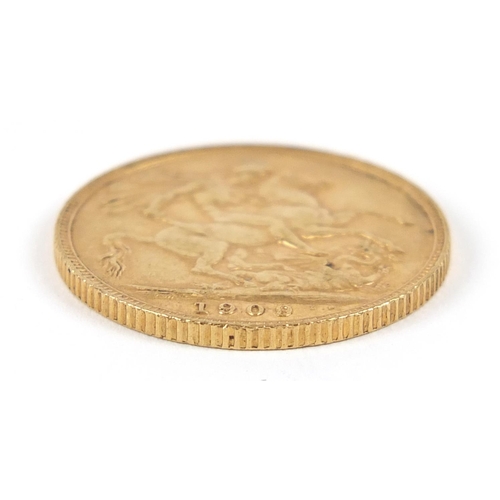 219 - Edward VII 1909 gold sovereign - this lot is sold without buyer’s premium, the hammer price is the p... 