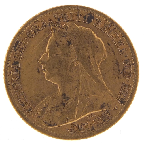 222 - Queen Victoria 1900 gold half sovereign - this lot is sold without buyer’s premium, the hammer price... 