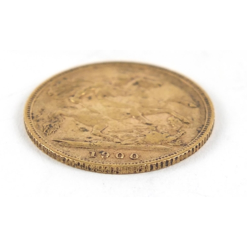 222 - Queen Victoria 1900 gold half sovereign - this lot is sold without buyer’s premium, the hammer price... 