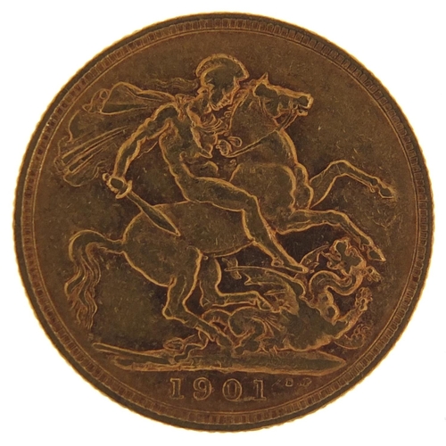 223 - Queen Victoria 1901 gold sovereign - this lot is sold without buyer’s premium, the hammer price is t... 