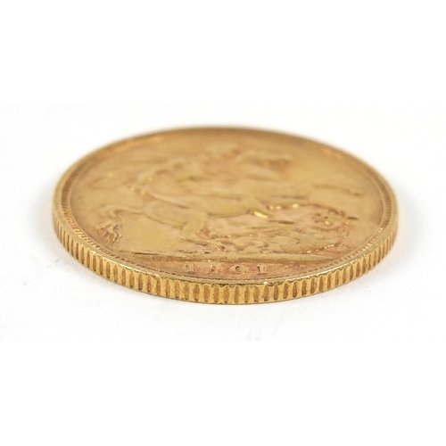 223 - Queen Victoria 1901 gold sovereign - this lot is sold without buyer’s premium, the hammer price is t... 