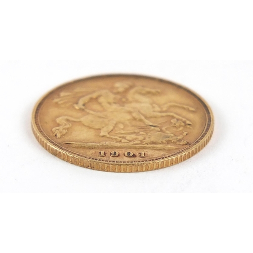 224 - Queen Victoria 1901 gold half sovereign - this lot is sold without buyer’s premium, the hammer price... 