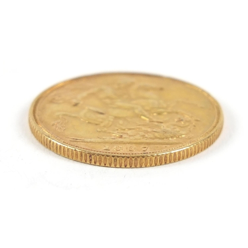 225 - Queen Victoria Jubilee Head 1887 gold sovereign - this lot is sold without buyer’s premium, the hamm... 