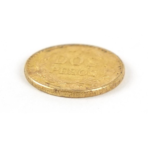 228 - Mexican 1945 gold two pesos, 1.6g - this lot is sold without buyer’s premium, the hammer price is th... 