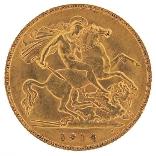 234 - George V 1914 gold half sovereign - this lot is sold without buyer’s premium, the hammer price is th... 